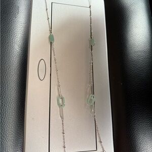 Lauren Conrad Silver and Green 34 inch Necklace